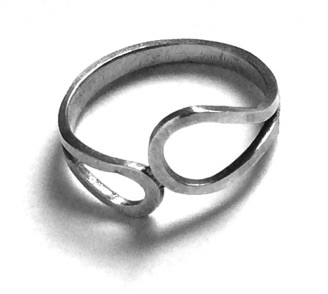 LOOP $110-sterling silver ring with sanding disk texture on band, made to size specifications